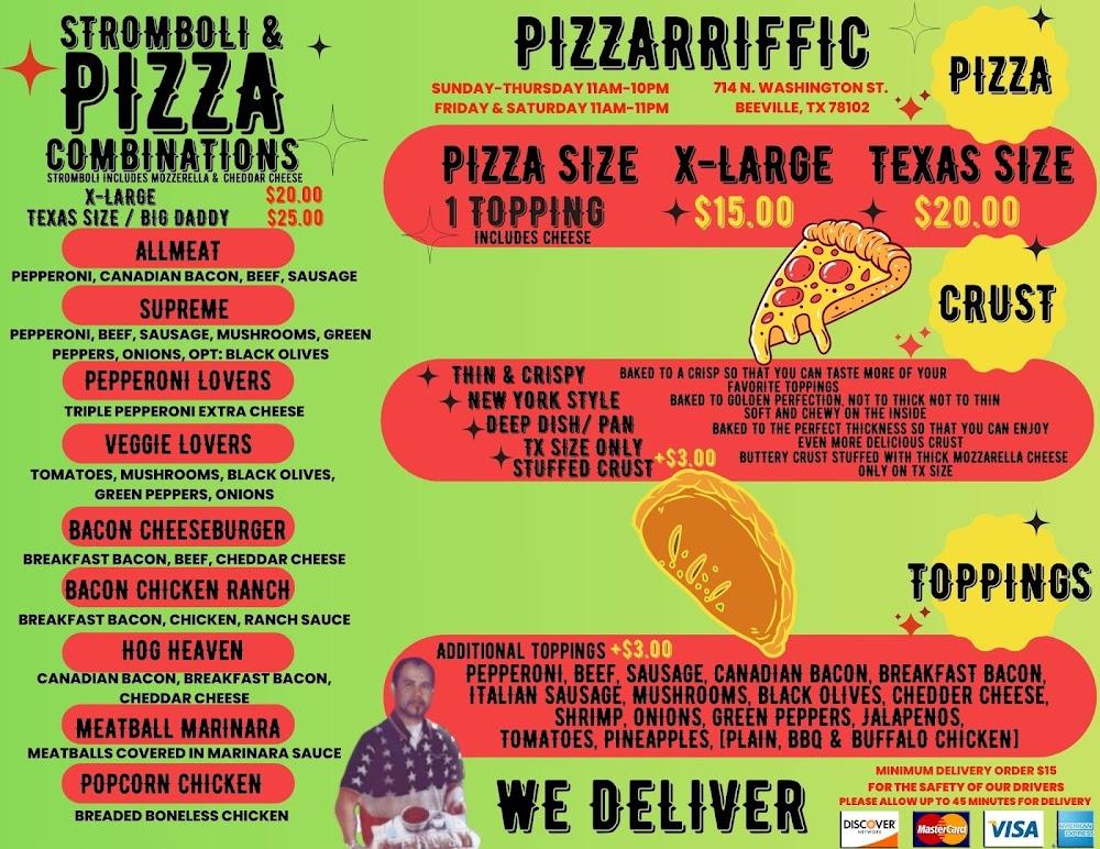 Pizzariffic Menu image 1