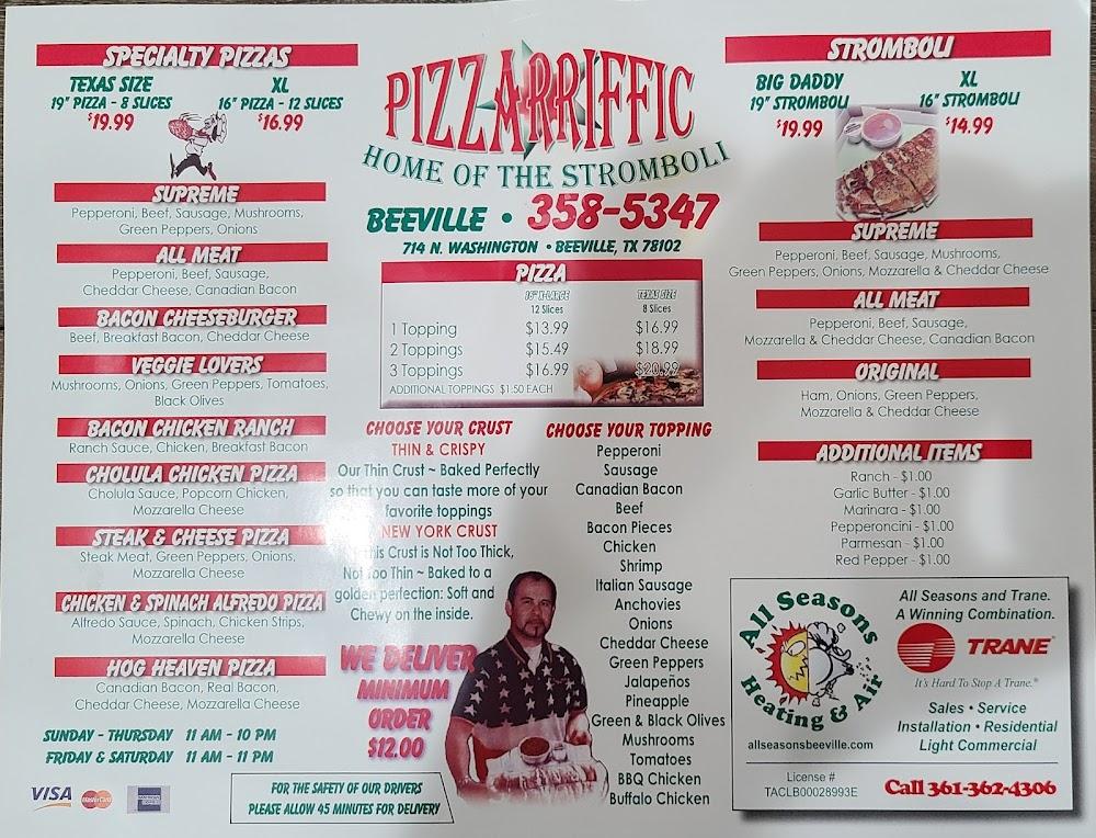 Pizzariffic Menu image 3
