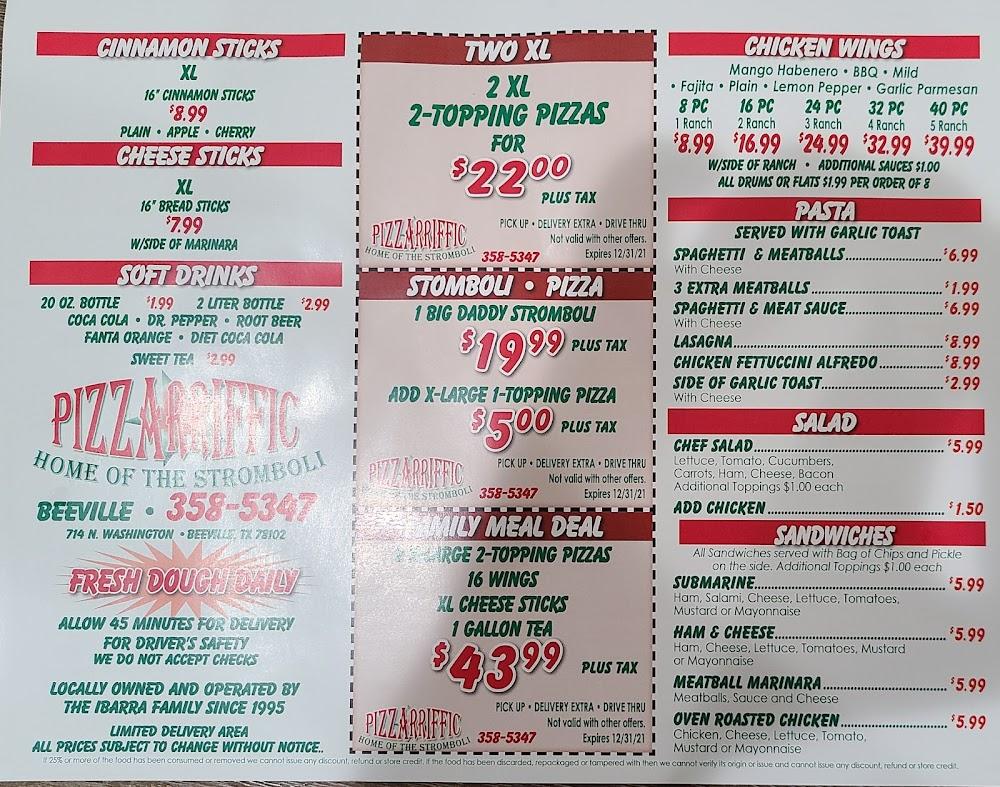 Pizzariffic Menu image 4